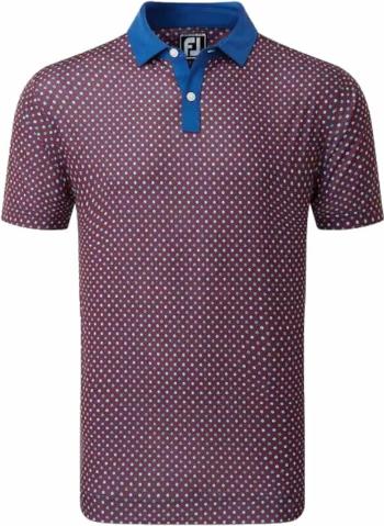 Footjoy Circle Print Mens Polo Shirt Twilight/Racing Red/Iron/White M