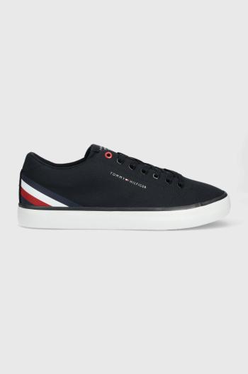 Tenisky Tommy Hilfiger TH HI VULC CORE LOW STRIPES tmavomodrá farba, FM0FM04735