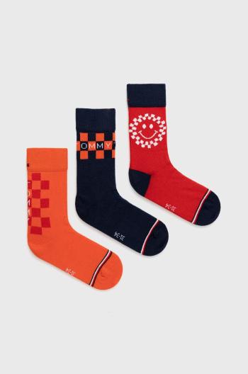 Detské ponožky Tommy Hilfiger (3-pak) oranžová farba