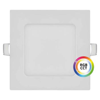 T-LED Biely vstavaný LED panel hranatý 120 x 120mm 9W 24V RGB+CCT 102334