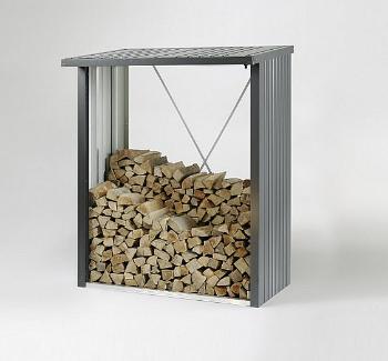 Biohort Multifunkční sklad krbového dreva - drevník WoodStock 157 x 102 (tmavo sivá metalíza)