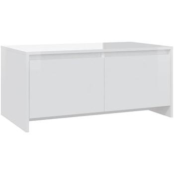 SHUMEE Konferenčný stolík biely vysoký lesk 90 × 50 × 41,5 cm drevotrieska, 809824