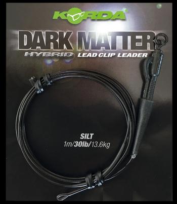 Korda koncová montáž dark matter leader hybrid lead clip 40 lb 1 m - silt brown