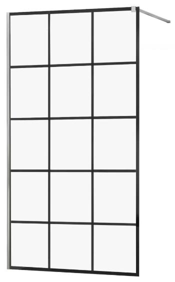 MEXEN/S - KIOTO Sprchová zástena WALK-IN 120x200 cm 8 mm, chróm, čierny vzor 1 800-120-101-01-77