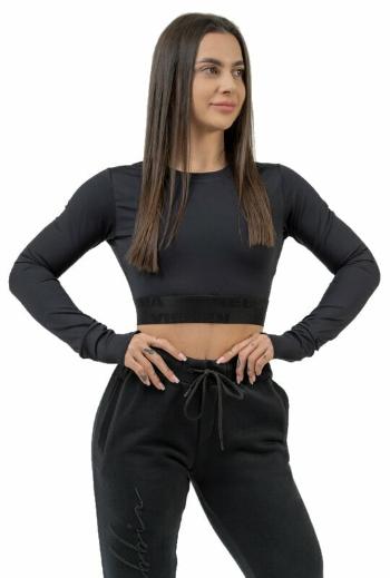 Nebbia Long Sleeve Crop Top INTENSE Perform Black M