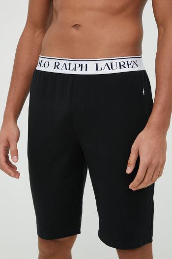 Pyžamové šortky Polo Ralph Lauren pánske, čierna farba, jednofarebná