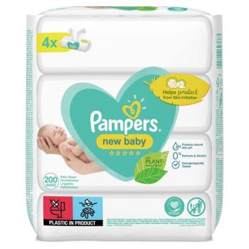 PAMPERS New Baby Obrúsky vlhčené 4 Balenia = 200 ks