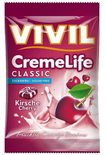 Vivil Bonbons Creme Life Classic drops s višňovo-smotanovou príchuťou, bez cukru, 1 x 110 g