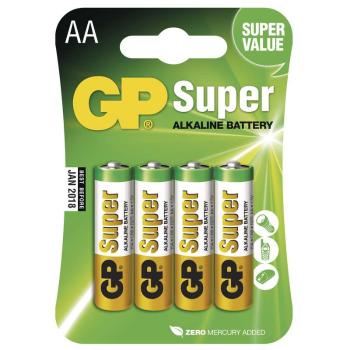 Alkalická batéria GP Super LR6 (AA), 4 ks