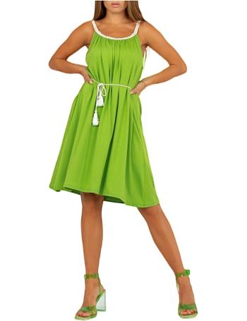 Svetlo zelené mini šaty s pletenými ramienkami vel. ONE SIZE