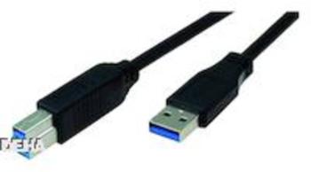 Bachmann #####USB-Kabel #####USB 3.2 Gen1 (USB 3.0 / USB 3.1 Gen1) #####USB-A Stecker, #####USB-B Stecker 3.00 m čierna