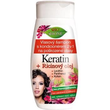 BIONE COSMETICS Bio Keratín + Ricínový olej 2 v 1 šampón s kondicionérom 260 ml (8595061617431)