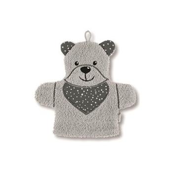 Sterntaler Froté uteráčik s aplikáciou, maňuška, medvedík Terry sivý, 24 × 24 cm, 7222174 (4055579105133)