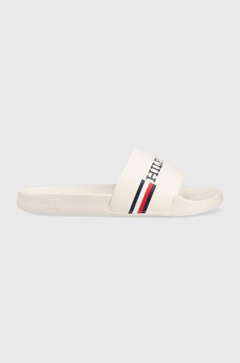 Šľapky Tommy Hilfiger CORPORATE FLAG POOL pánske, biela farba, FM0FM04613