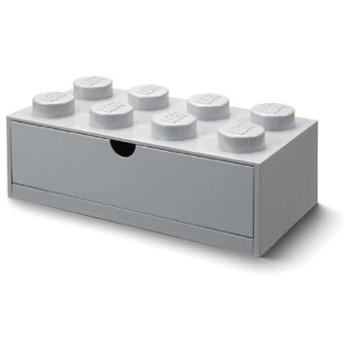 LEGO stolný box 8 so zásuvkou – sivá (5711938032050)