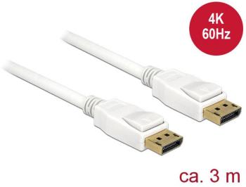 Delock DisplayPort prepojovací kábel #####DisplayPort Stecker, #####DisplayPort Stecker 3.00 m biela 84878 pozlátené kon