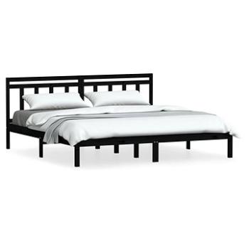 Rám postele čierny masívne drevo 180 × 200 cm Super King, 3100608