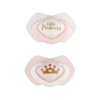 CANPOL BABIES Set symetrických silikónových cumlíkov ROYAL BABY ružový 6-18m 2 ks