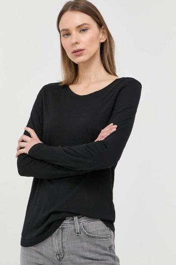 Tričko s dlhým rukávom Mustang Style Anne Longsleeve dámske, čierna farba