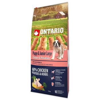 ONTARIO Puppy & Junior Large Chicken & Potatoes & Herbs 12 kg