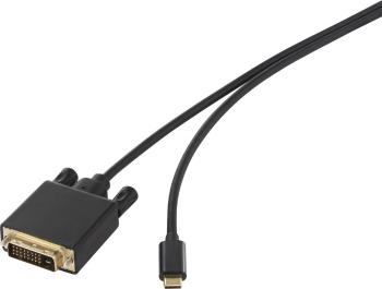 Renkforce USB-C™ / DVI káblový adaptér #####USB-C™ Stecker, #####DVI-D 24+1pol. Stecker 3.00 m čierna RF-4535912 pozláte