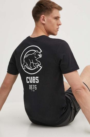 Bavlnené tričko Nike Chicago Cubs pánske, čierna farba, s potlačou