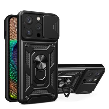 MG Hybrid Armor Camshield kryt na iPhone 15 Pro Max, čierny