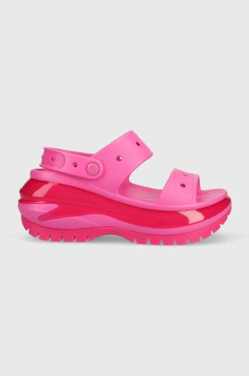 Šľapky Crocs Classic Mega Crush Sandal dámske, ružová farba, na platforme, 207989