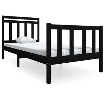 Rám postele čierny masívne drevo 100 × 200 cm, 3100952