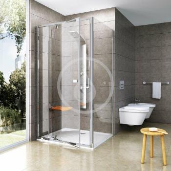 RAVAK - Pivot Sprchová stena pevná PPS-80, 770 mm – 795 mm – farba satin, sklo transparent 90G40U00Z1