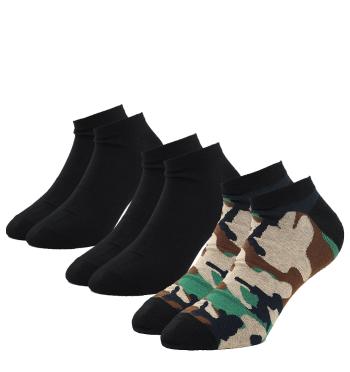 DIESEL - 3PACK army green camo členkové ponožky -43-46