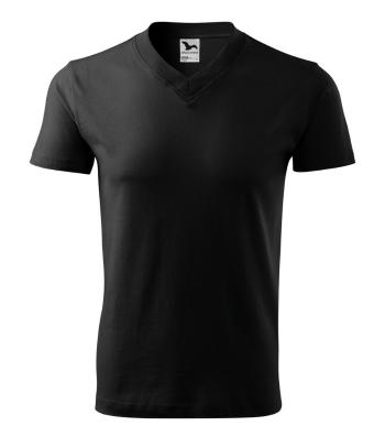 MALFINI Tričko V-neck - Čierna | L