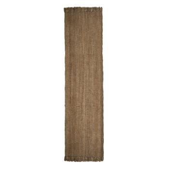 Hnedý jutový behúň Flair Rugs Jute, 60 x 230 cm