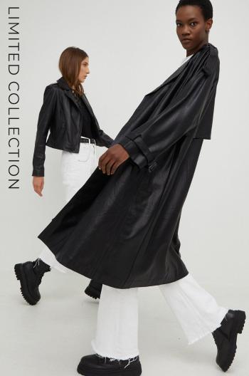 Kabát Answear Lab dámsky, čierna farba, prechodný, bez zapínania