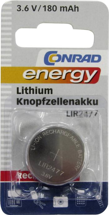Conrad energy LIR2477 gombíkový akumulátor LIR 2477 lítiová 180 mAh 3.6 V 1 ks