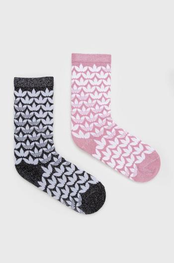 Ponožky adidas Originals (2-pak) dámske, ružová farba