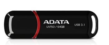 ADATA Flash Disk 64GB UV150, USB 3.1 Dash Drive (R: 90/W: 20 MB/s) čierna