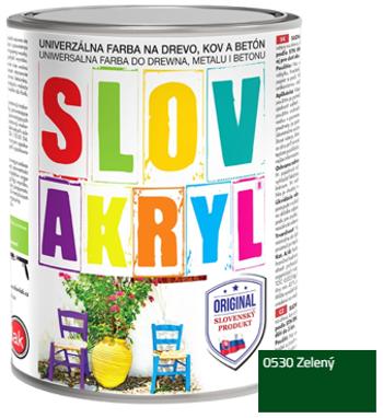 SLOVAKRYL - Univerzálna vodou riediteľná farba 0,75 kg 0530 - zelená