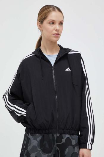 Bunda adidas dámska, čierna farba, prechodná