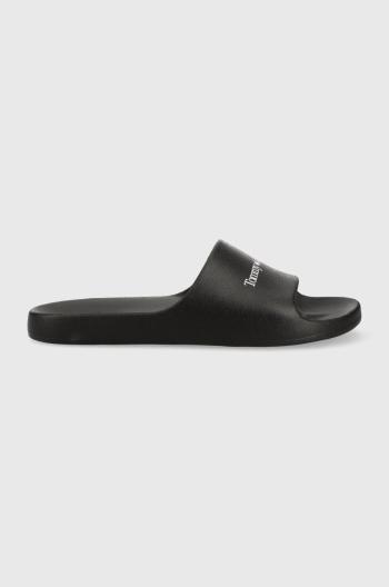 Šľapky Tommy Jeans BASIC SLIDE pánske, čierna farba, EM0EM01144