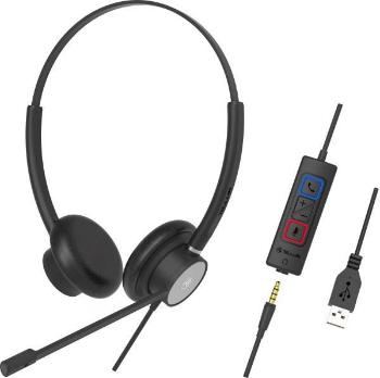 Tellur Wired Headset Voice 420, binaural, USB/3,5mm jack,  černá