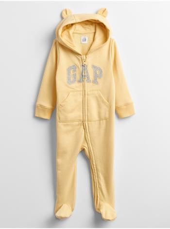 Baby overal GAP Logo hoodie one-piece Žltá