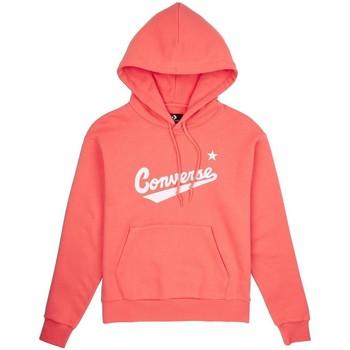 Converse  Mikiny Scripted Logo Fleece Hoodie  Červená