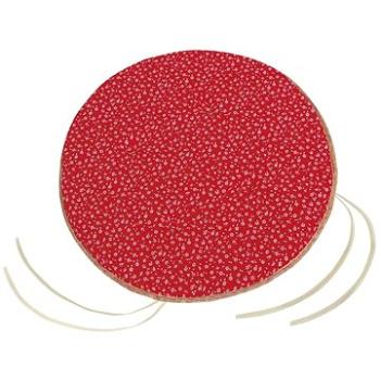 Bellatex Adéla okrúhly hladký - priemer 40 cm, výška puru 2 cm - červený kvietok (6352)