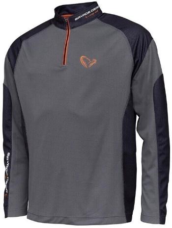 Savage Gear Tričko Tournament Shirt 1/2 Zip Sedona Grey Sedona Grey S