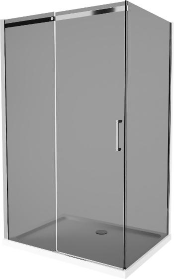 MEXEN/S - Omega sprchovací kút 130 x 90 cm, grafit, chróm + vanička vrátane sifónu 825-130-090-01-40-4010