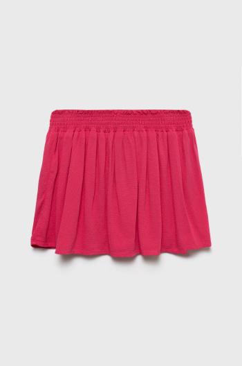 Dievčenská sukňa United Colors of Benetton fialová farba, mini, áčkový strih