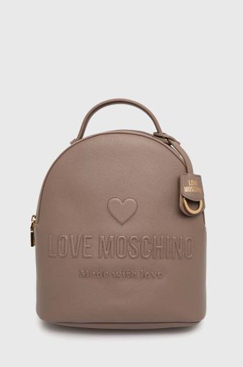 Kožený ruksak Love Moschino dámsky, béžová farba, malý, jednofarebný, JC4116PP1LL1000A