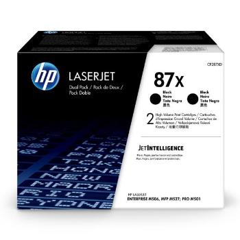 HP originál toner CF287XD, black, 36000 (2x18000)str., HP 87X, HP LaserJet Enterprise M506dh,dn,n,x, M501n, dual pack, 2x2,7 kg, O, čierna