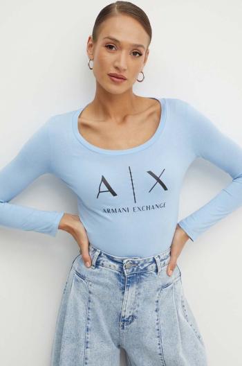 Bavlnené tričko s dlhým rukávom Armani Exchange